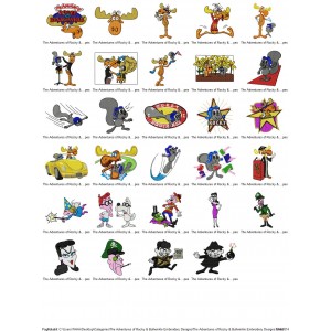 Package 29 The Adventures of Rocky and Bullwinkle Embroidery Designs